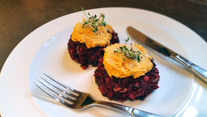 Beetroot, Walnut And Feta Burger