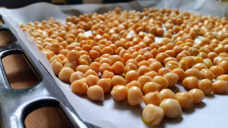 oiled and salted chickpeas