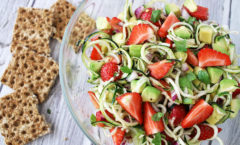 courgette, avocado and strawberry salad