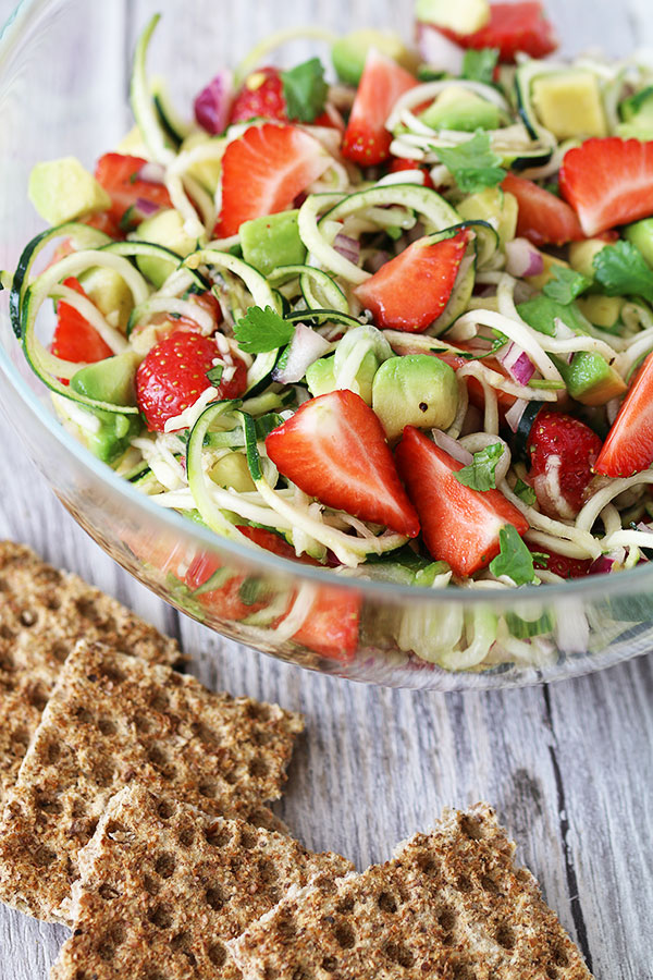 courgette, avocado and strawberry salad portrait