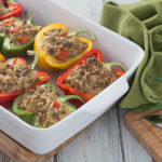 Beef & Millet Stuffed Peppers in tray