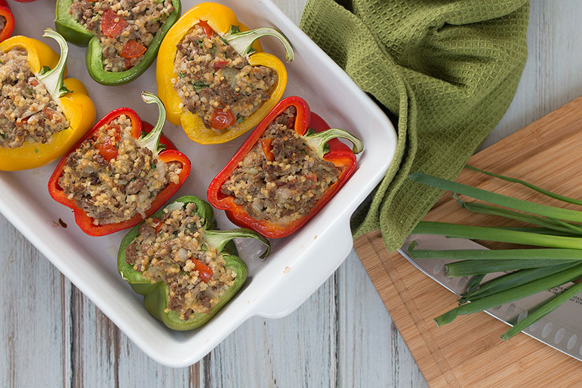 Beef & Millet Stuffed Peppers