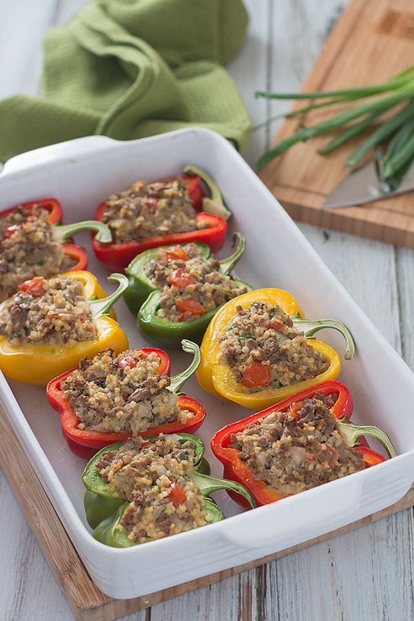 Beef & Millet Stuffed Peppers