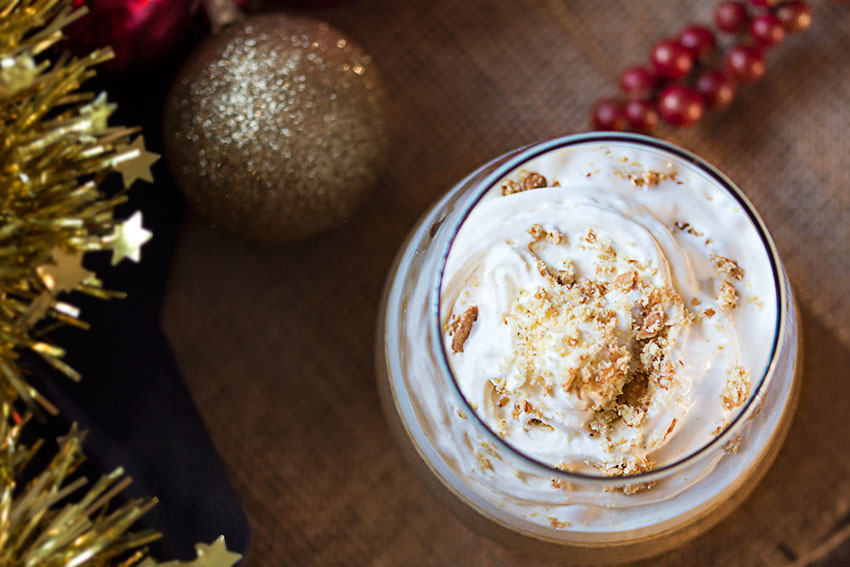 Magical gingerbread mousse overhead shot