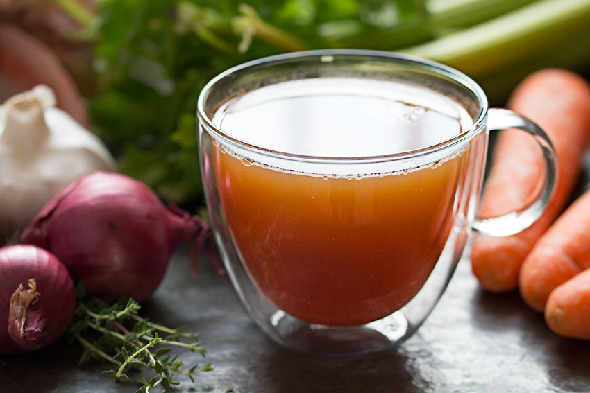 Healthy bone broth with vegetables