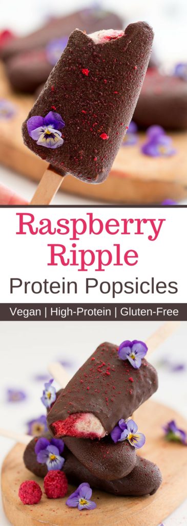 Raspberry Ripple Protein Popsicles