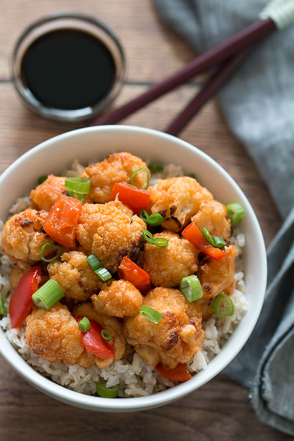 Healthy Baked Sweet and Sour Cauliflower