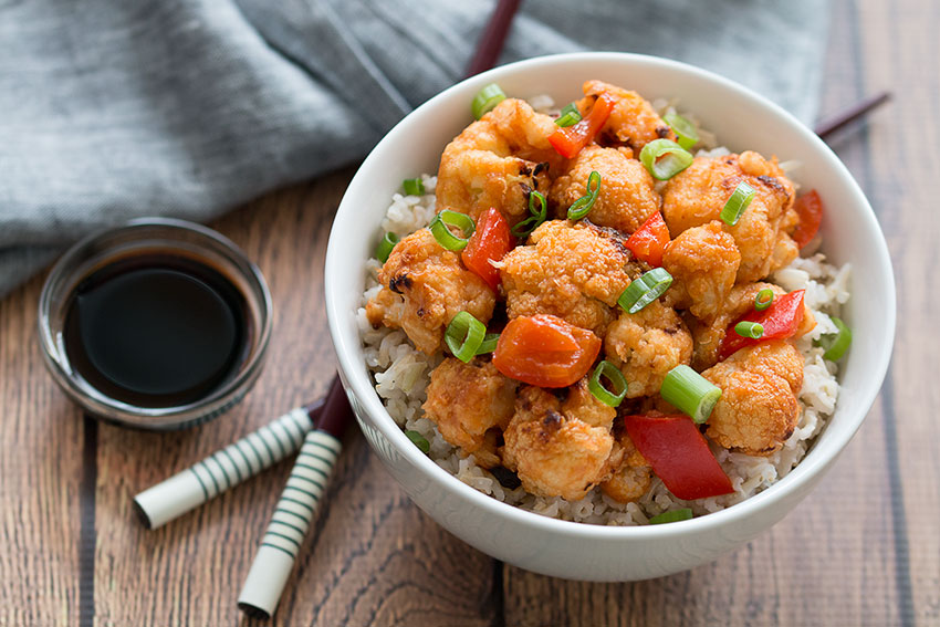 Healthy Baked Sweet and Sour Cauliflower