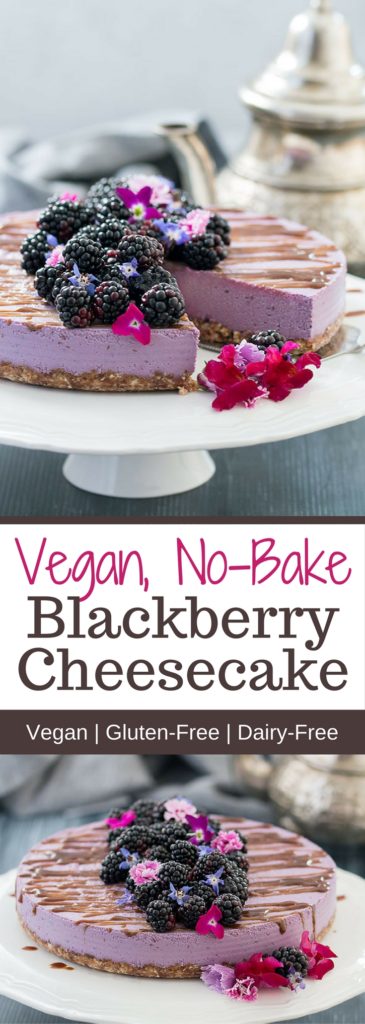 Vegan No-Bake Blackberry Cheesecake