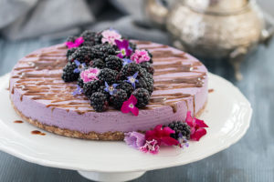 Vegan, No-Bake Blackberry Cheesecake