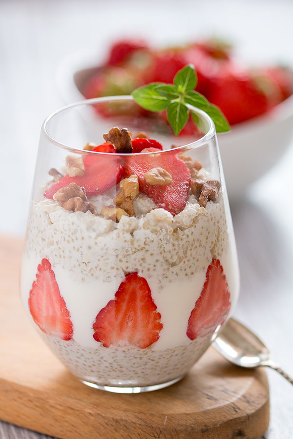 Quinoa and strawberry parfait