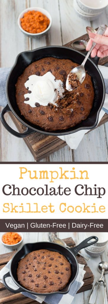 Pumpkin Chocolate Chip Skillet Cookie