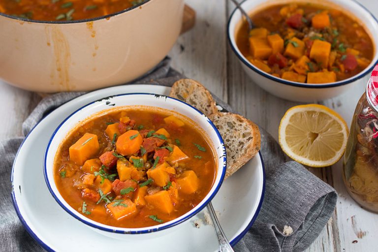 Moroccan-Spiced Sweet Potato And Lentil Soup - The Healthy Tart