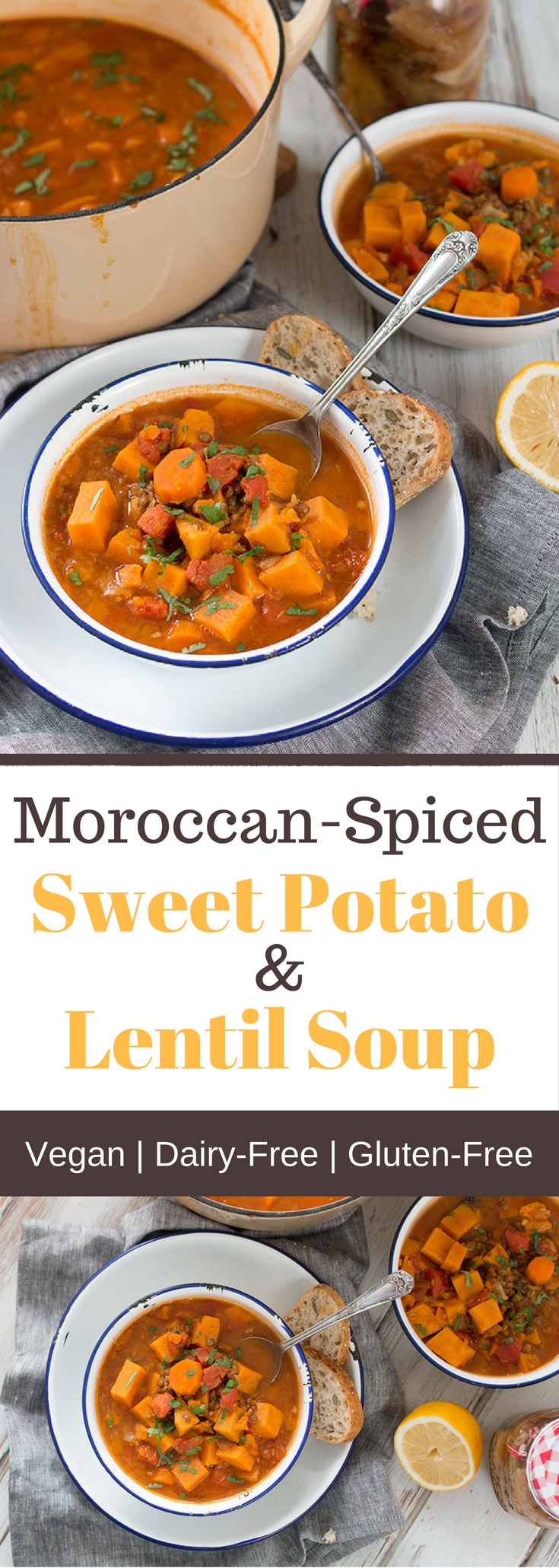 Moroccan-Spiced Sweet Potato & Lentil Soup