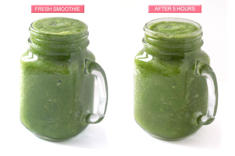 Smoothie before and after