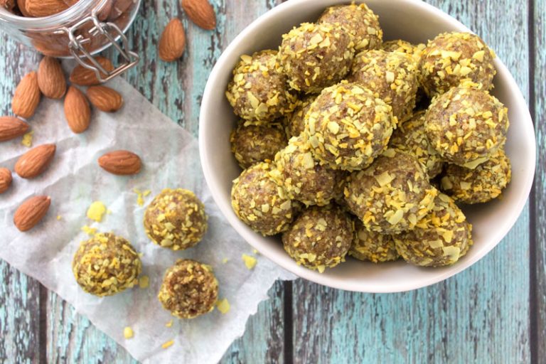 No Bake Almond & Turmeric Energy Balls The Healthy Tart