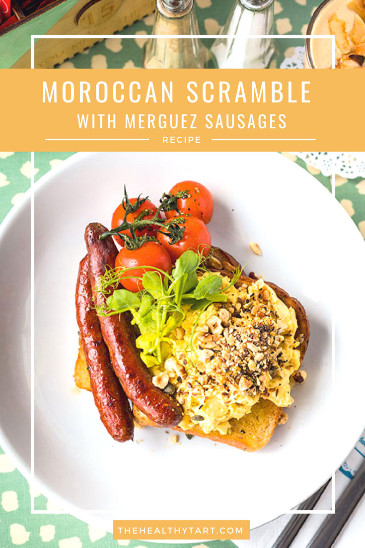 Moroccan scramble with Merguez sausages