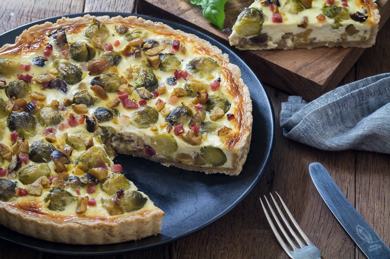 Brussels Sprouts and Chestnut Quiche