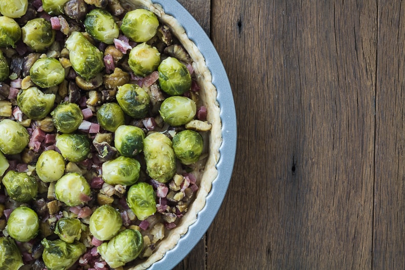 Brussels Sprouts and Chestnut Quiche