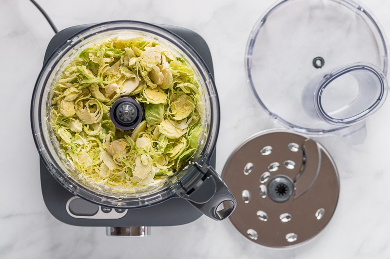 shaved Brussels sprouts in Kenwood Multipro compact food processor